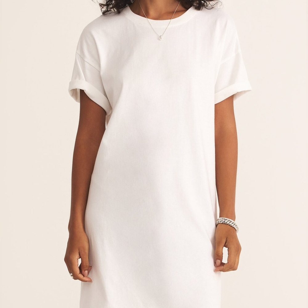 Z Supply White Short Sleeve Tee Dress
